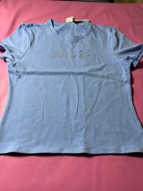PINK Victoria's Secret Sky Blue Crewneck Tee